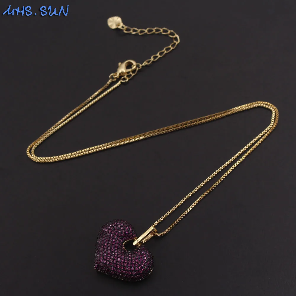 Женское Ожерелье MHS.SUN с подвесками в форме сердца из циркония модное ожерелье