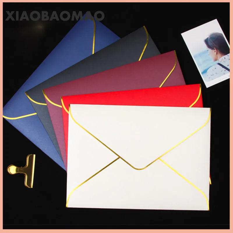 5pcs/lot A4 320mmm*230mm 32cm *23cm Exquisite Bronzing Western Envelopes Greeting Card Gift Packaging Vintage Envelopes for Wedd