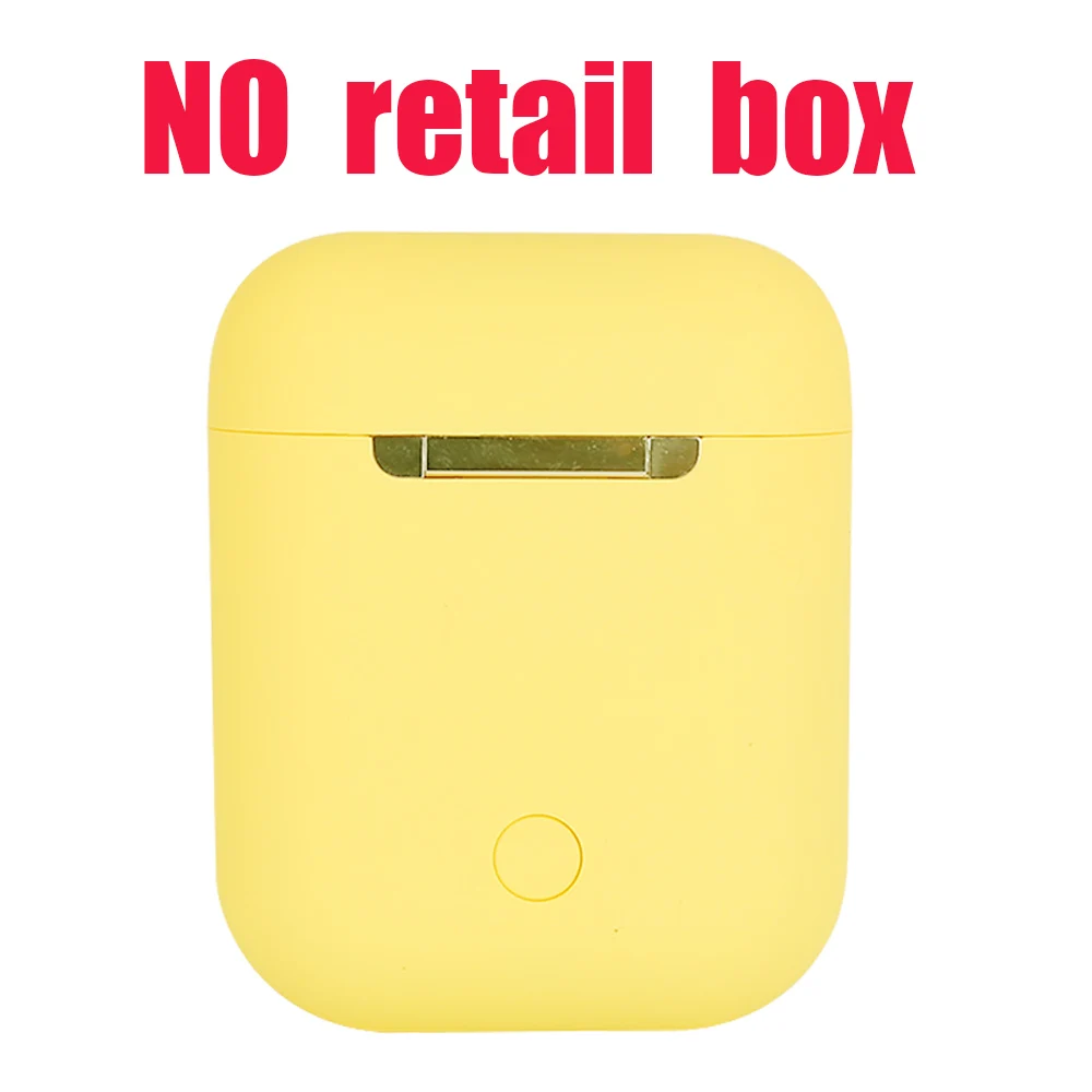 i12D yellow nobox Оригинальные Macaron i12 TWS беспроводные наушники Bluetooth 5,0 наушники 12 сенсорные настоящие стерео наушники для андроида спортивные наушники для телефона - Цвет: i12D yellow nobox