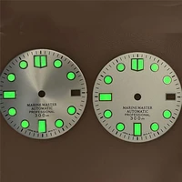 for nh35nh36 28 5mm single calendar watch dial green luminous wristwatch dial for nh35nh36 movement modification kits