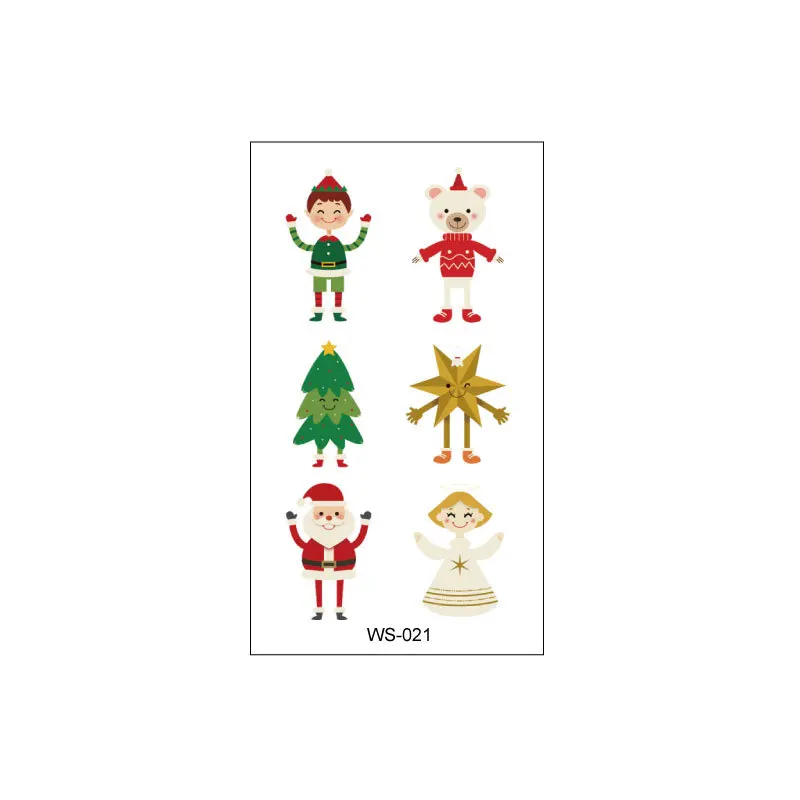 

Hot Promotion Christmas Tattoo Sticker Santa Claus Beard Bell Arm Decoration Toy Party Child ExChange Gift Cartoon DIY Stickers