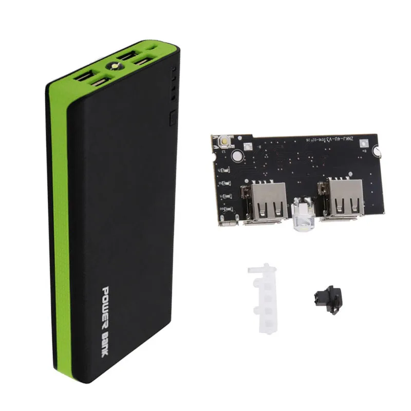 Чехол для внешнего аккумулятора с 4 USB портами 6x18650 светодиодный аккумулятор
