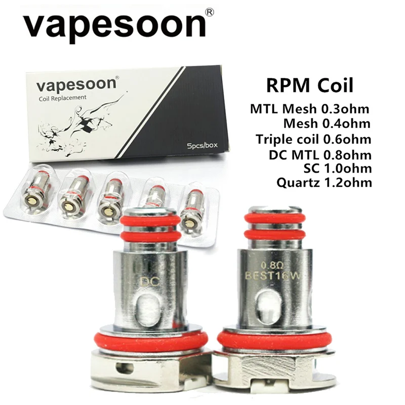 

50 шт. vapesoon-RPM 0,3 0,4 0,6 0,8 1.ohm катушечный сердечник для RPM4/Morph/Nord 4/Thallo/NORD X/SCAR-P3/SCAR-P5/RPM Lite Kit/Stick R22