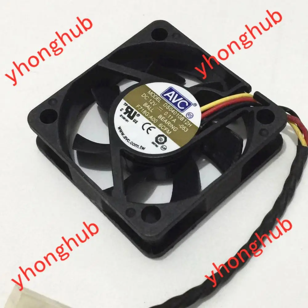 AVC DS04010B12H 053 DC 12V 0.11A 3-проводной 40x40x10 мм вентилятор для охлаждения сервера