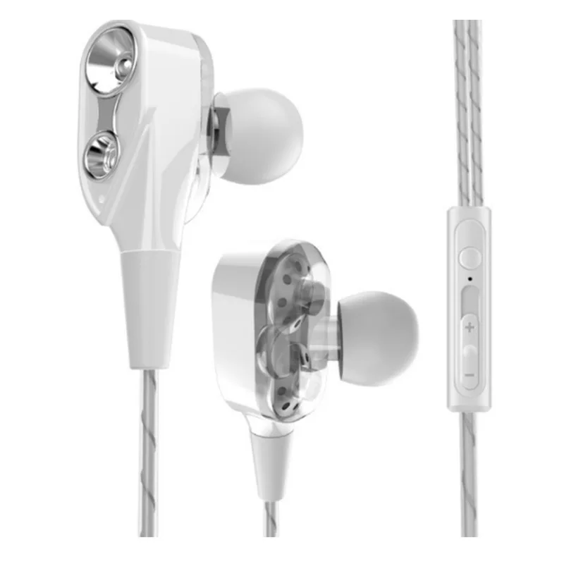 Новый стиль двойные наушники с подвижной катушкой динамики в ухо провода к песня