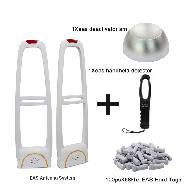 

AM EAS system clothing store alarm 58khz acrylic antenna gate security anti-theft with Detacher Hard tags Handheld Alarm Tester