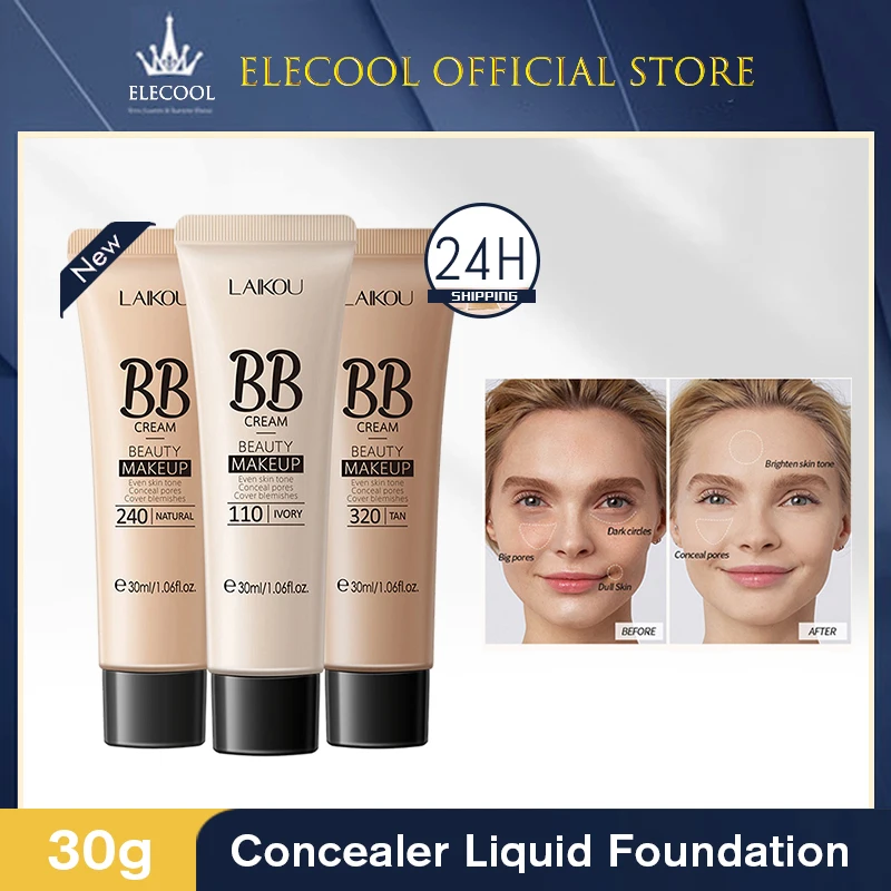 

BB CC Cream Base Makeup Long Lasting Waterproof Brighten Skin Stone Whitening Concealer Foundation Liquid Face Makeup Cosmetics