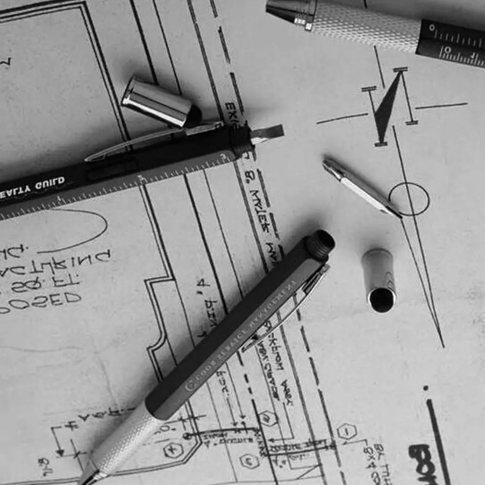 

6 in 1 Multifunctional Stylus Screen Stylus Ballpoint Pen Scale pen and with Spirit Stylus Top Screwdriver Level Ruler Y3E2