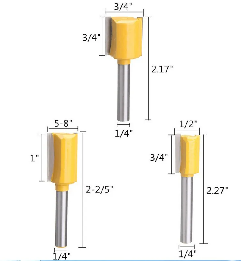 5 шт. 1/4 хвостовик архитектурный цементированный карбид литья фрезы обрезки