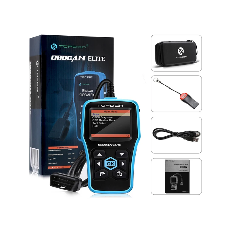 TOPDON OBDCAN ELITE Полный OBD2 сканер диагностический для считывания кодов автомобиля ODB2