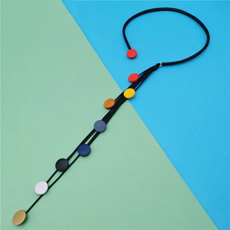 

Marliwoo New Long Statement Necklaces Women Wood Jewelry Gothic Choker Necklace Handmade Designer Luxury Necklace Clothes Chains
