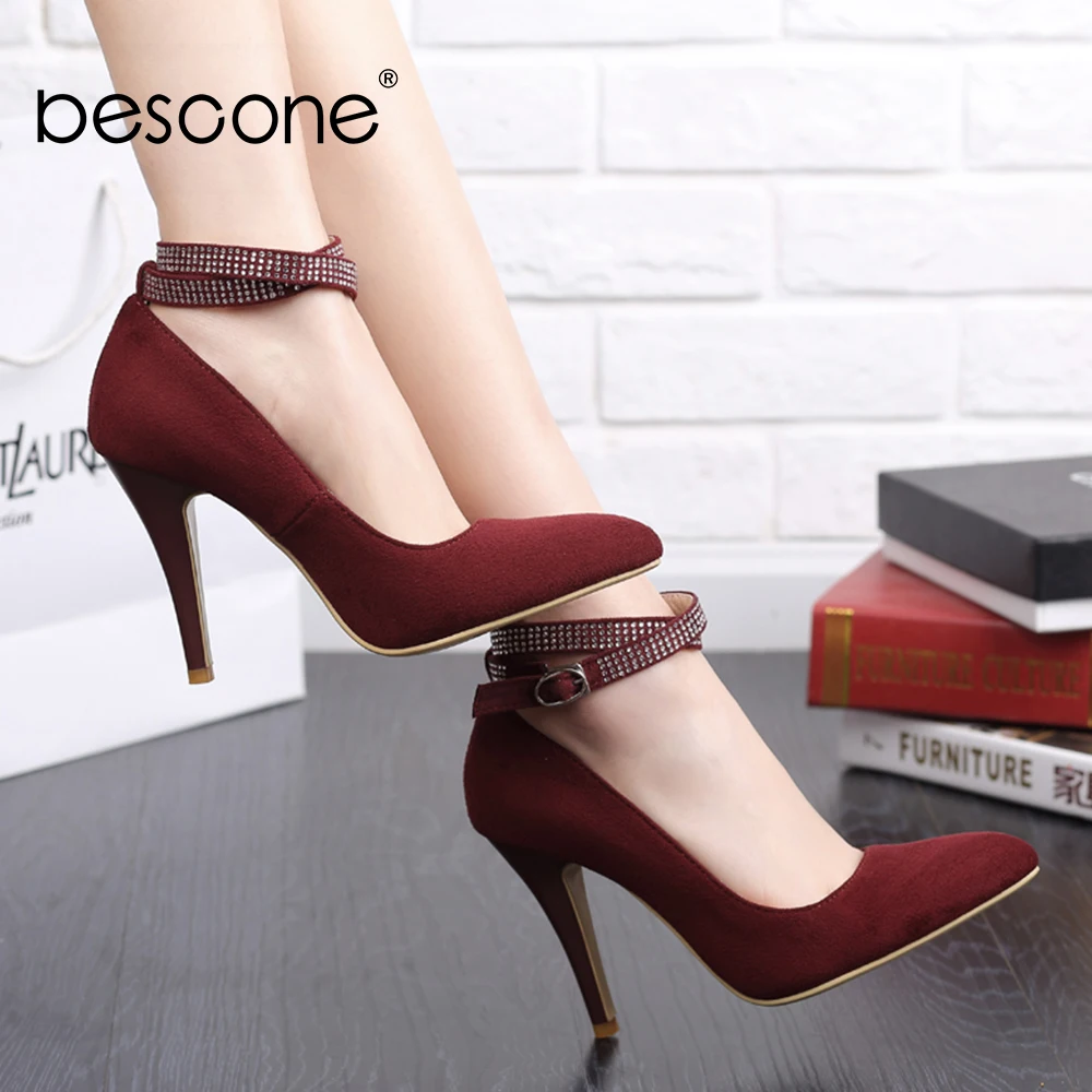 BESCONE Низкие женские туфли лодочки Пикантные модельные с острым носком Элегантные