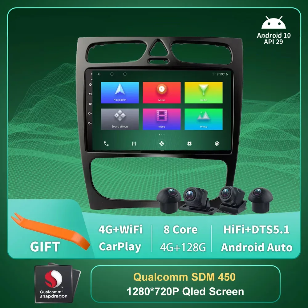 

EKIY Car Radio for Mercedes Benz C-Class W203 C200 C320 C350 CLK W209 2002-2005 2din Android 10 Autoradio Multimedia Player