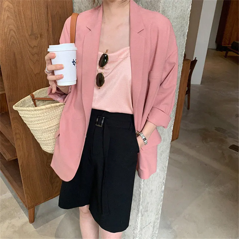 HziriP Streetwear OL Fashion Thin Solid 2020 Plus New Women Leisure Retro Girl Chic Gentle Loose All Match Hot Blazers | Женская одежда