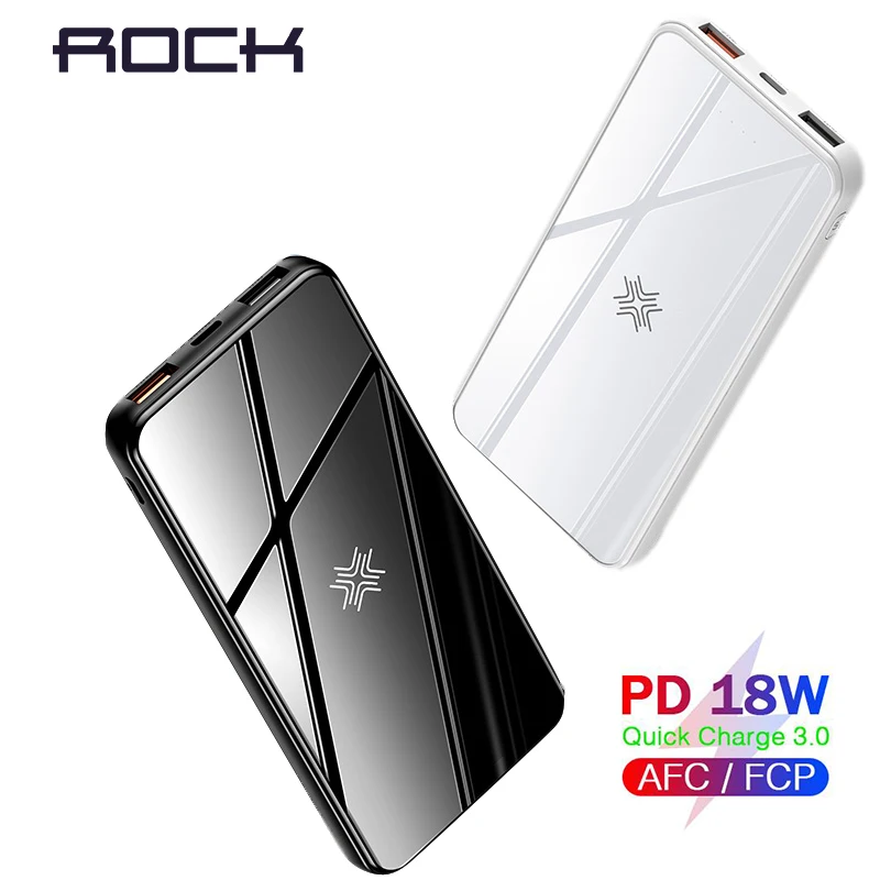 ROCK Беспроводной внешний аккумулятор 10000 мАч PD QC3.0 Быстрая зарядка для iPhone 8 11 Pro huawei