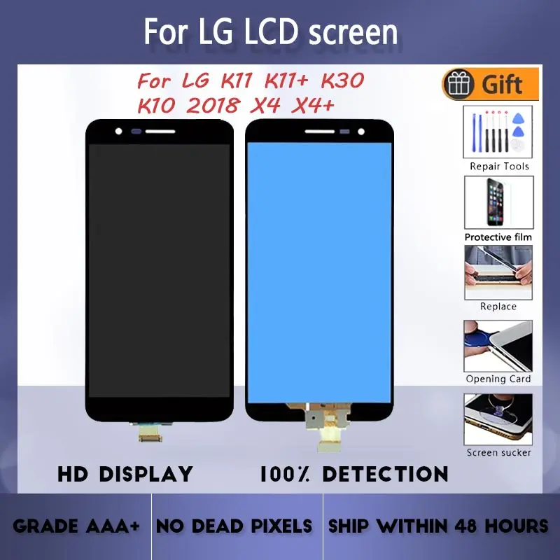 

For LG K11 K11+ K10 2018 K30 X4 X4+ X410E X410EOW X410FC X410FT X410TKB X410AS LCD screen assembly with front case touch glass