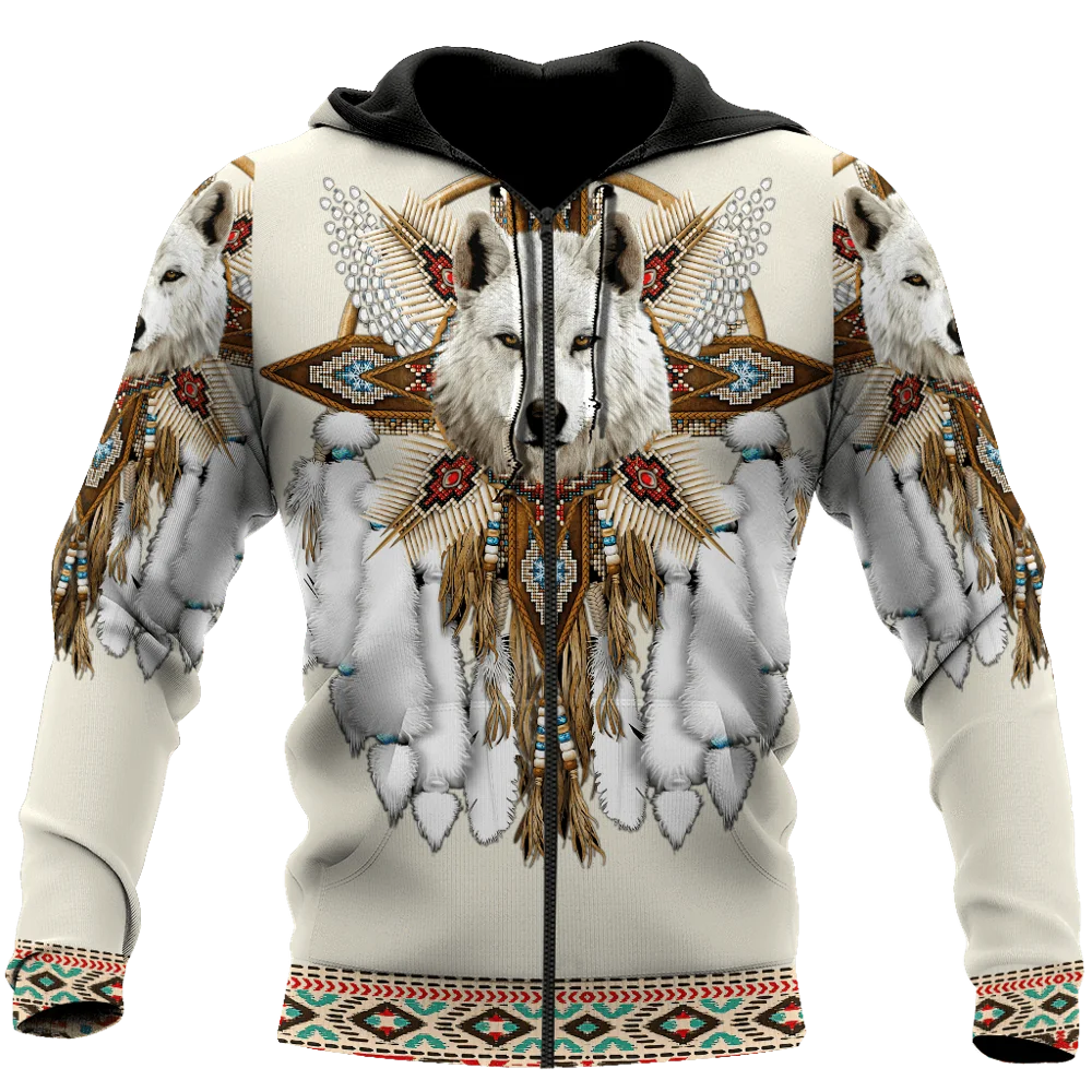 Мужские и женские толстовки с объемным рисунком родного индийского волка