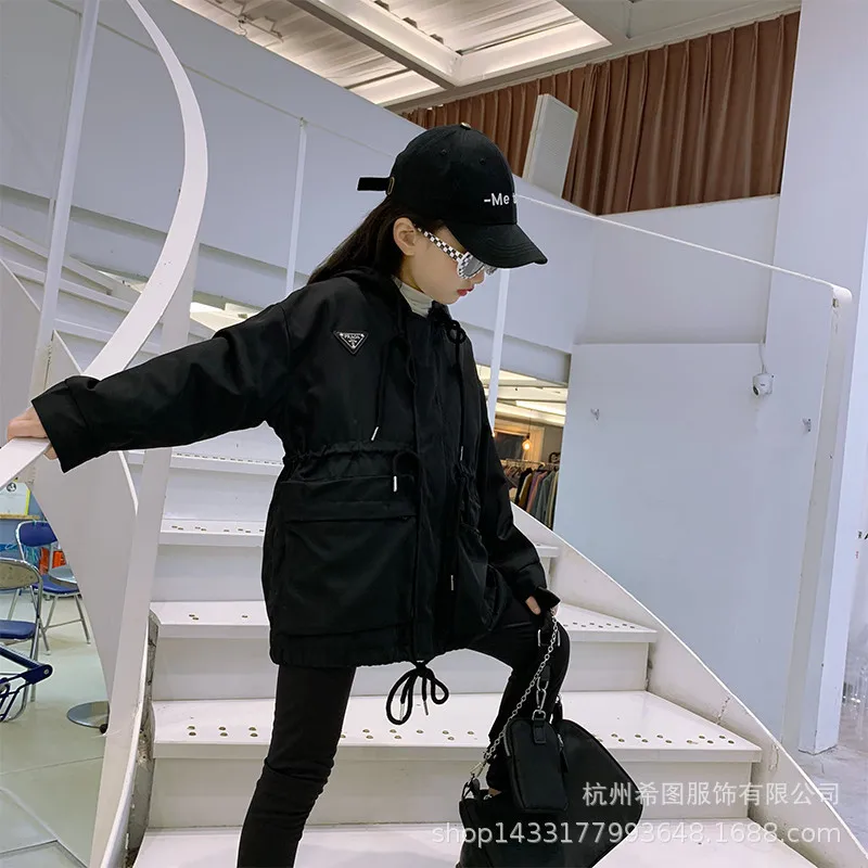 Осень 2020 новая куртка для девочек ветровка с капюшоном кардиган повседневный Топ