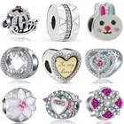 Шармы Пандора для женщин, в виде Луны, солнца, кролика, самолета, воздушного шара, сердца