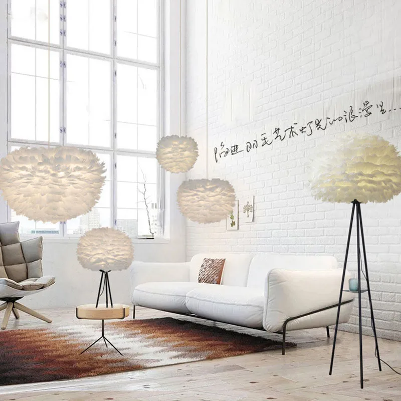 Подвесной светильник с перьями Подвесная лампа романтическая для спальни