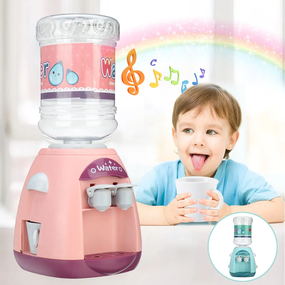 

Мини-диспенсер для воды Музыкальный детский, подарок для детей, кухонная игрушка, образовательный диспенсер для воды с музыкой, мультяшная ...