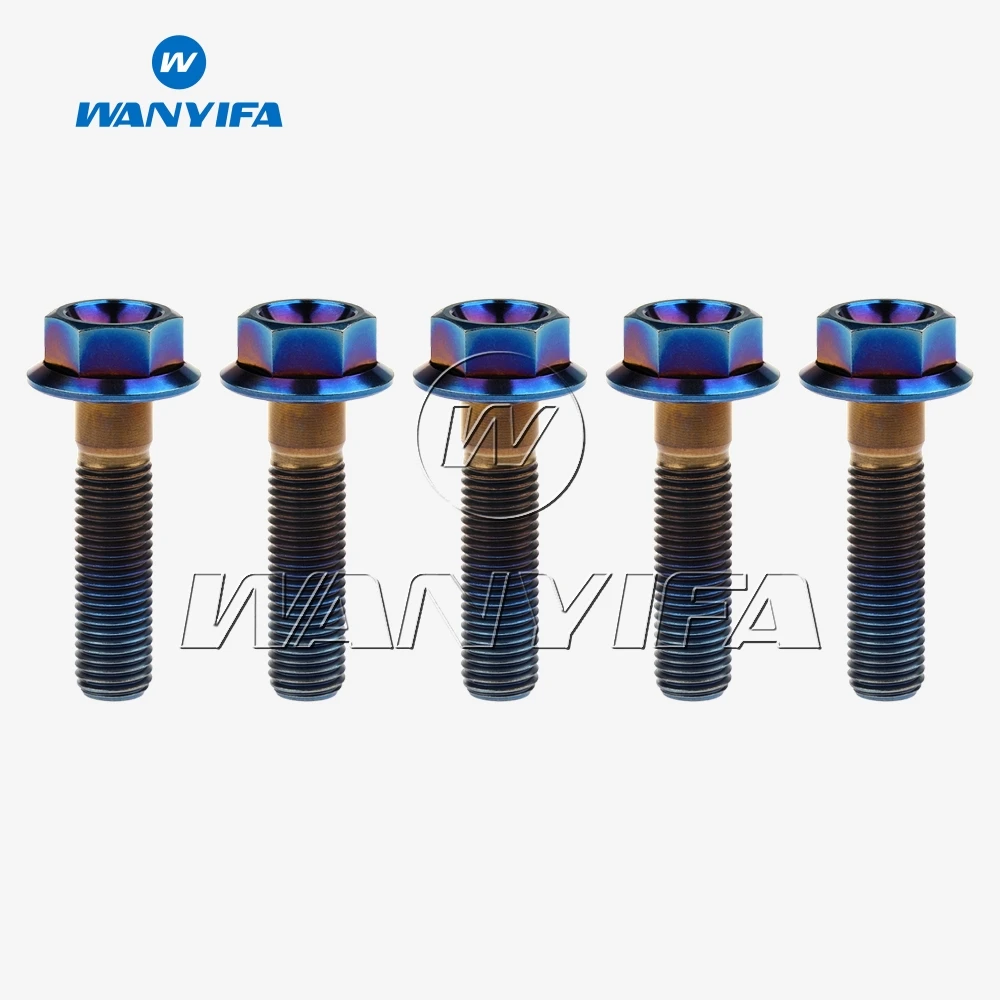 

Wanyifa Titanium Bolts M8 M10 x 20 25 30 35 40 45 55 60 65 70 75 80 100mm Hexagon Flange Screw Bolt for Honda Suzuki Yamaha