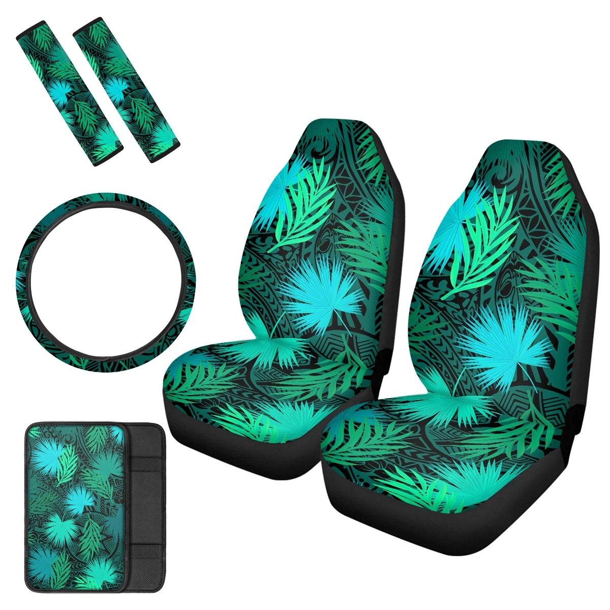 

Стильные автомобильные подушки для сиденья PinUp Angel, гавайский полинезийский дизайн, Нескользящие универсальные автомобильные подушки для р...