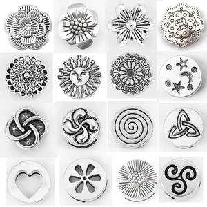 10 шт., круглые подвески из сплава в виде солнцацветкасердцавинта