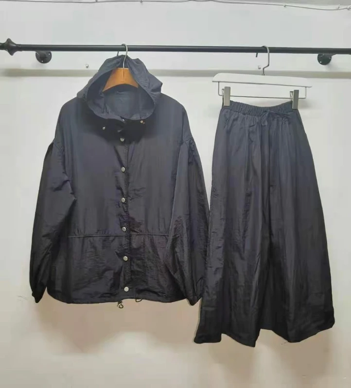 

SuperAen однотонный Свободный Повседневный костюм однобортный комплект из двух предметов