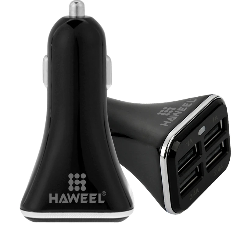 HAWEEL Универсальный 5V 6.8A 4 usb порта автомобильное зарядное устройство для смартфонов/планшетных ПК(черный
