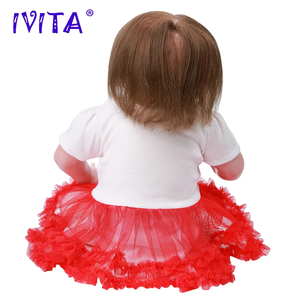 IVITA DS1809 50 см reborn силиконовая Детская кукла Реалистичная виниловая новорожденная принцесса с посаженными волосами Игрушки для маленьких девочек для детей