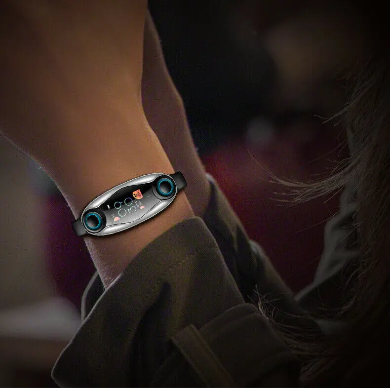LT04 Latest Luxury MEN WOMEN Smart Band Watch HiFi Stereo Music With Earphones Bracelet Fitness Wristband | Электроника