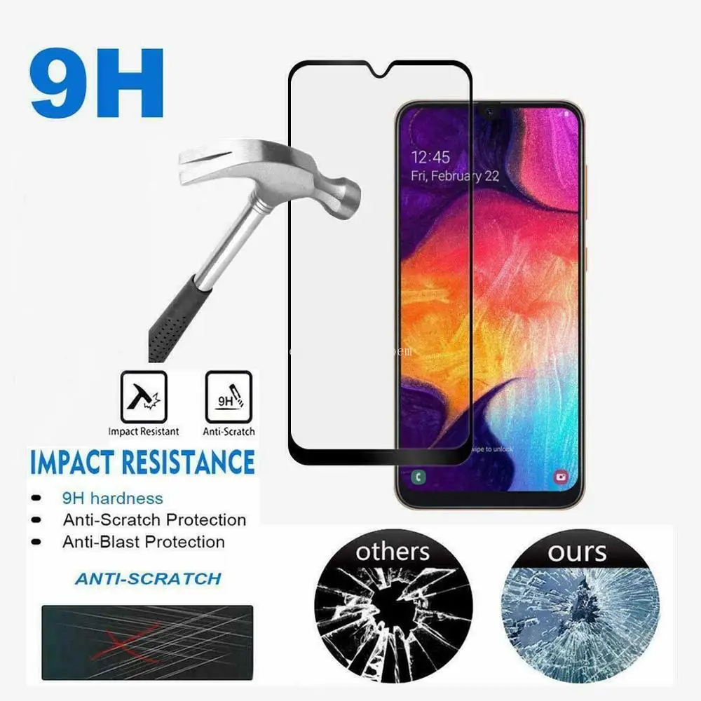 2 шт. протектор экрана из закаленного стекла для samsung Galaxy A20 A10 A50 A40 A30 A60 A70 A80 A90 полное защитное стекло