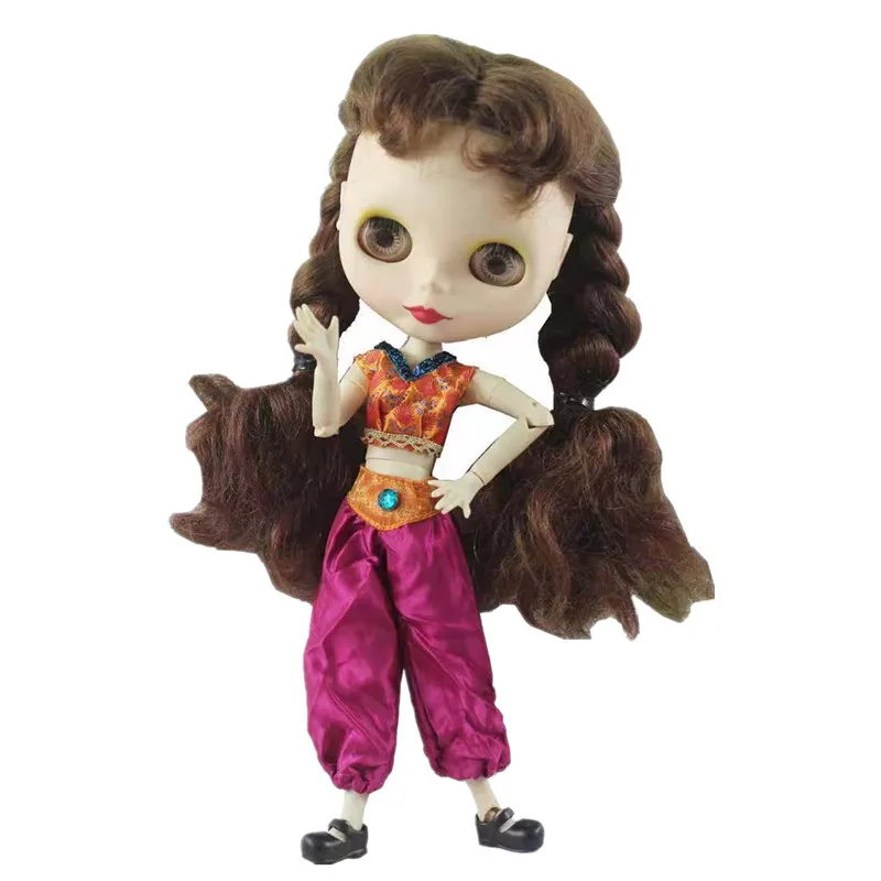 

Модный оранжевый укороченный топ и штаны 30 см, брюки, наряды для Blythe, комплект одежды для Blyth, одежда Azone 1/6, аксессуары для шарнирных кукол, де...