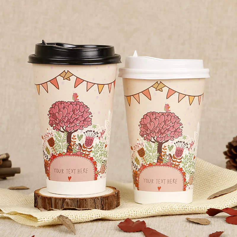 50 шт в наборе носки с креативным мультяшным одноразовые чашки для кофе 500 мл сока