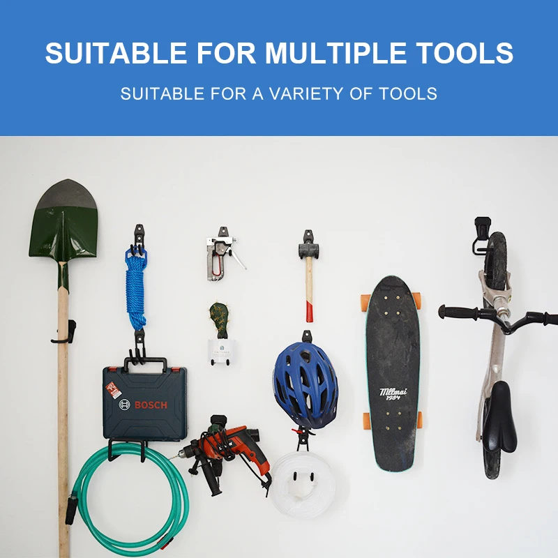 

5/10/15/20 Pcs Metal Tool Storage Wall Hook Double Hanger Holder Hanging Hooks Garden Kitchen Garage Housekeeper Clothes Rack