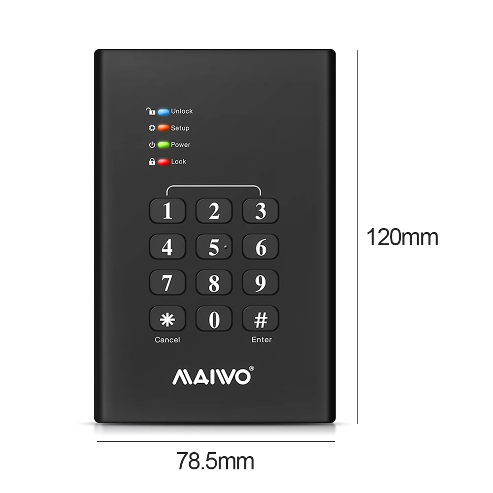 

MAIWO K2568KPA HDD SSD Case 2.5 inch SATA III to USB 3.0 Encrypted Hard Drive Enclosure with Password Lock External HDD SSD Box