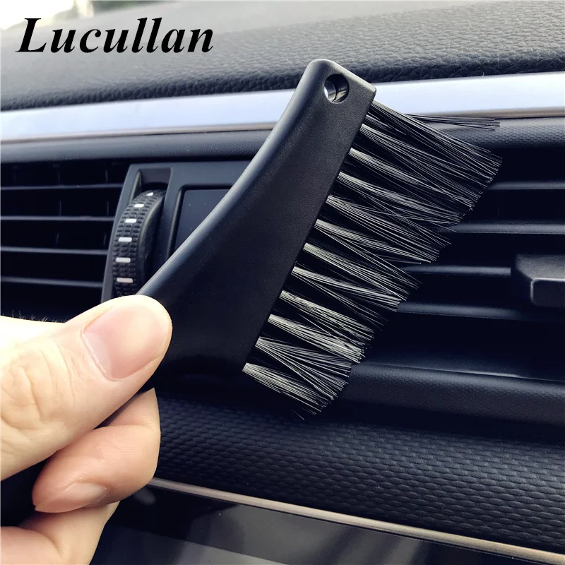 Lucullan Съемная двойная головка кисточка для салона автомобиля вентиляционная щетка для очистки воздуха состояние глубокая щетка для пыли для детализатора