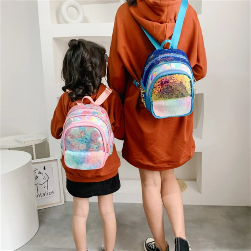 

Cartoon Sequins Backpack Women Girls Kids Mini Backpack School Shoulder Bags Rucksack Handbag /BY