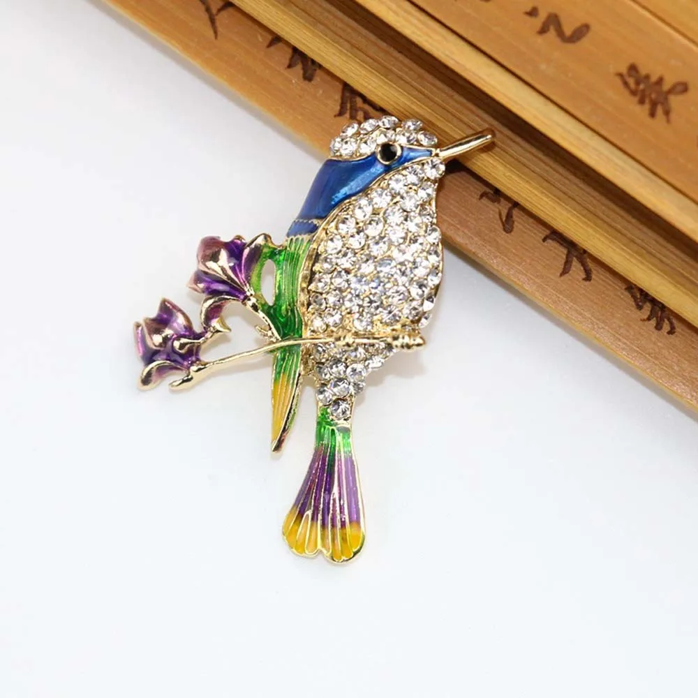 Женские Элегантные шпильки брошь из эмали в виде птицы для девушек разноцветные