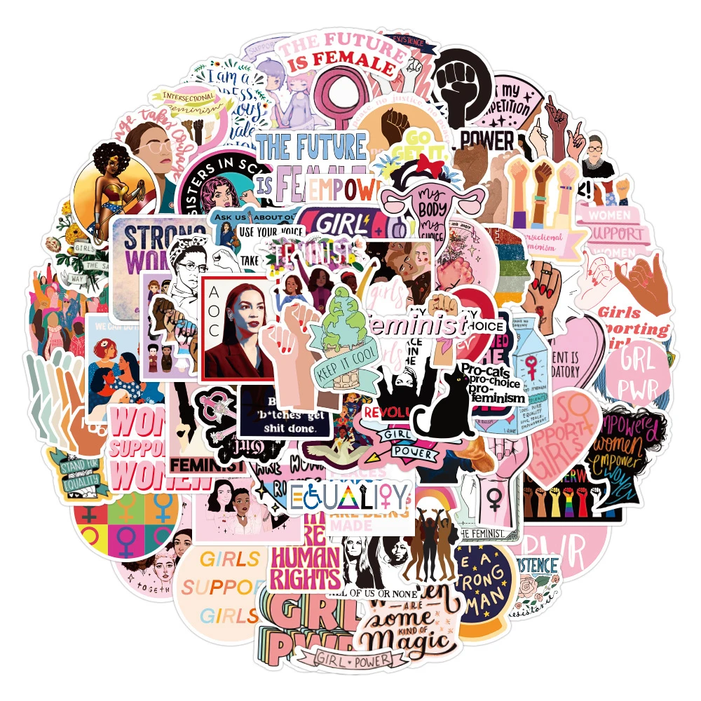 1050100pcs feminist cartoon forced girl stickers skateboard laptop phone suitcase waterproof graffiti sticker decal kid toy free global shipping