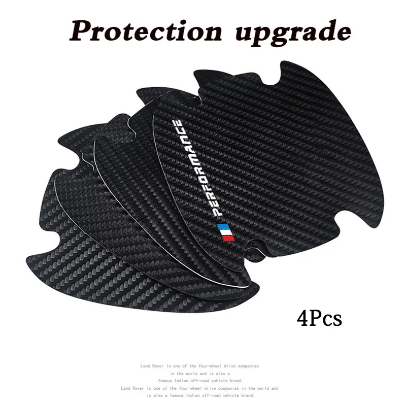 4 шт. кожаные наклейки на дверную ручку автомобиля из углеродного волокна |