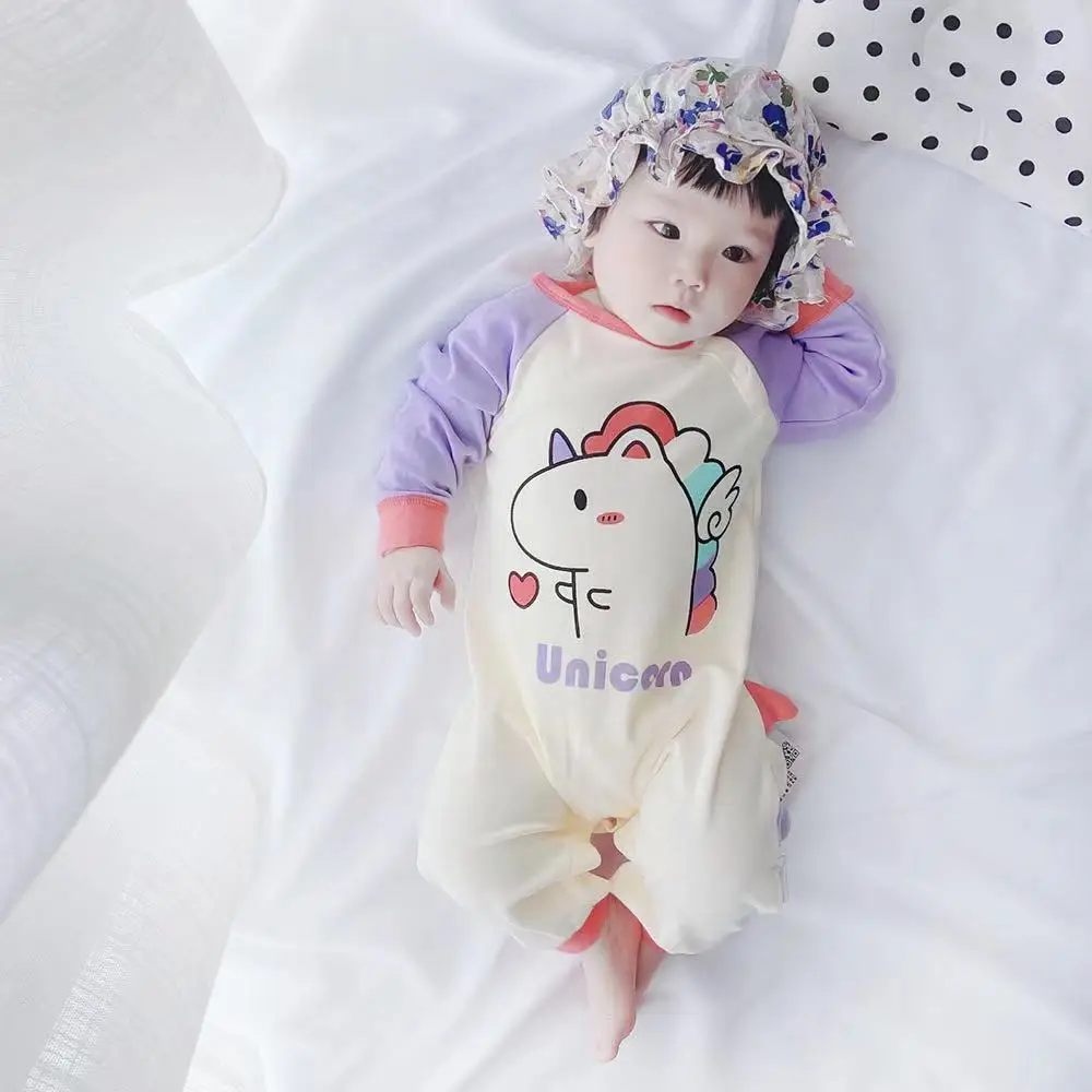 

Newborn Baby Jumpsuit Spring and Autumn Kids Romper 0-12 Months Children's Cartoon Outing Clothes XB04