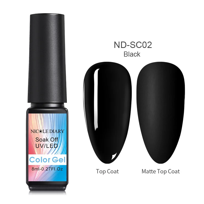 8ml Color 2 NICOLE DIARY Блестящий Гель-лак Блестящие Блестки долговечный замачиваемый УФ-гель для ногтей Красный Розовый Цвет Гель-лак для ногтей 5 мл - Цвет: 8ml Color 2