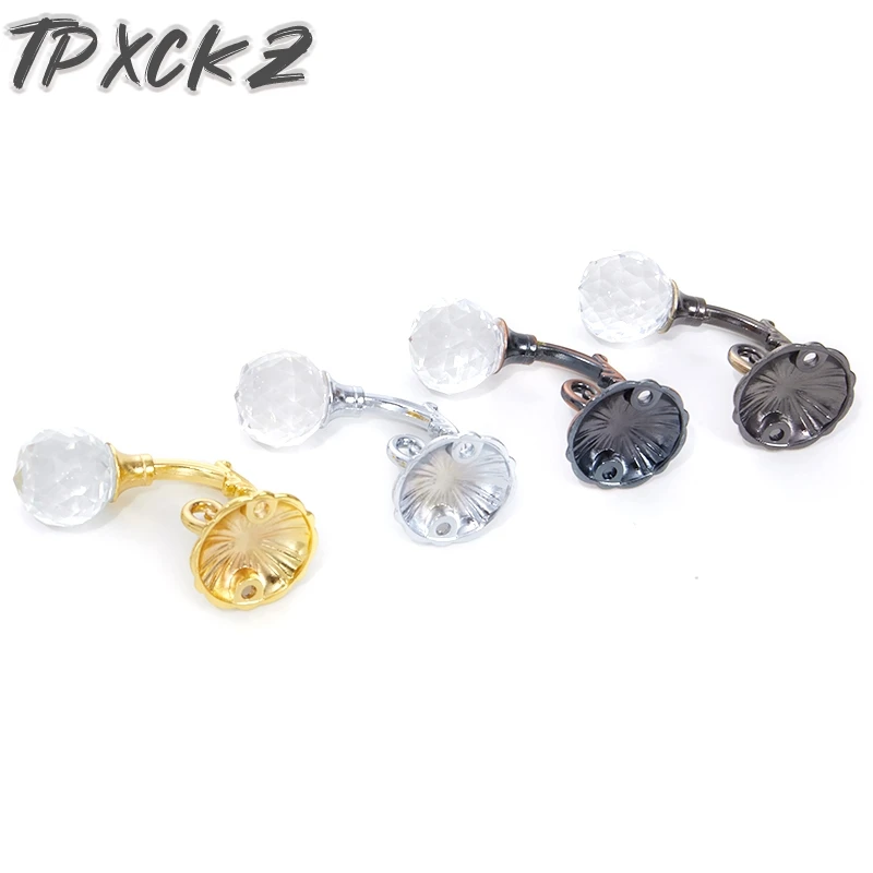 

2pcs Metal Crystal Glass Curtain Holdback Wall Tie Back Hooks Hanger Holder Curtain Rods Home Storage Curtain Button Accessoires