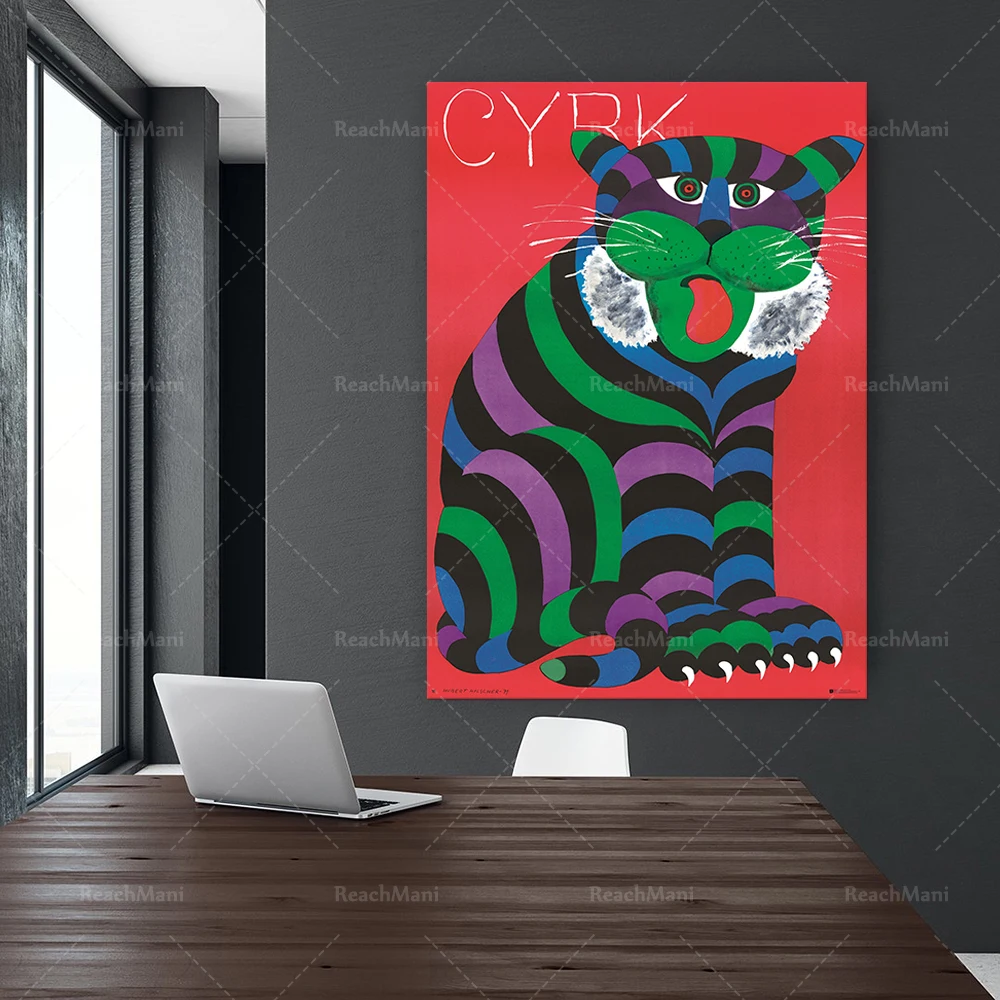 

Polish Circus Poster Tiger Limited Edition 1971/2020 Hilscher artwork.