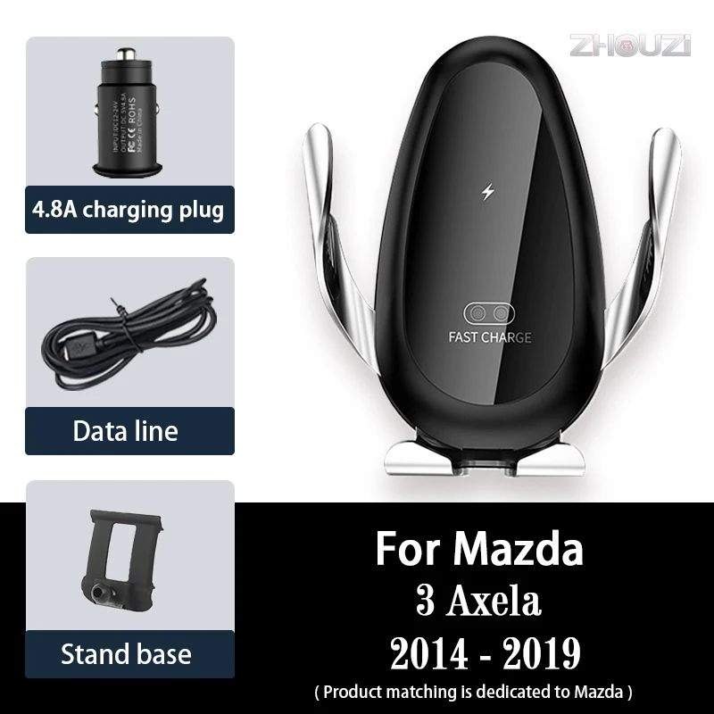 

Car Wireless Charger Car Mobile Phone Holder Air Vent Mounts Gps Stand Bracket For Mazda 3 Axela 2014-2019 Auto Accessories
