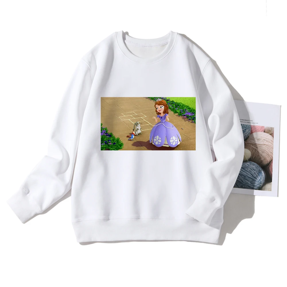 

Disney Sofia and Best Friends Clover Women Hoodies sweatshirts Girls Casual Long Sleeve Crewneck Pullover Comfort Kawaii Fashion