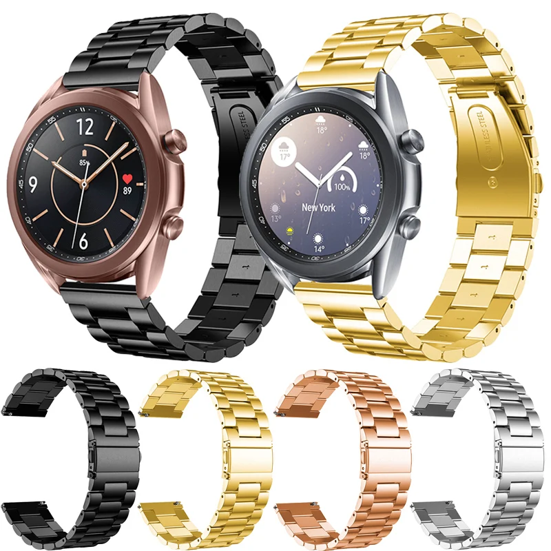 

Браслет из нержавеющей стали для Samsung Galaxy Watch 3 41 мм, люксовый металлический Смарт-браслет для Samsung Galaxy watch 42 мм, 20 мм