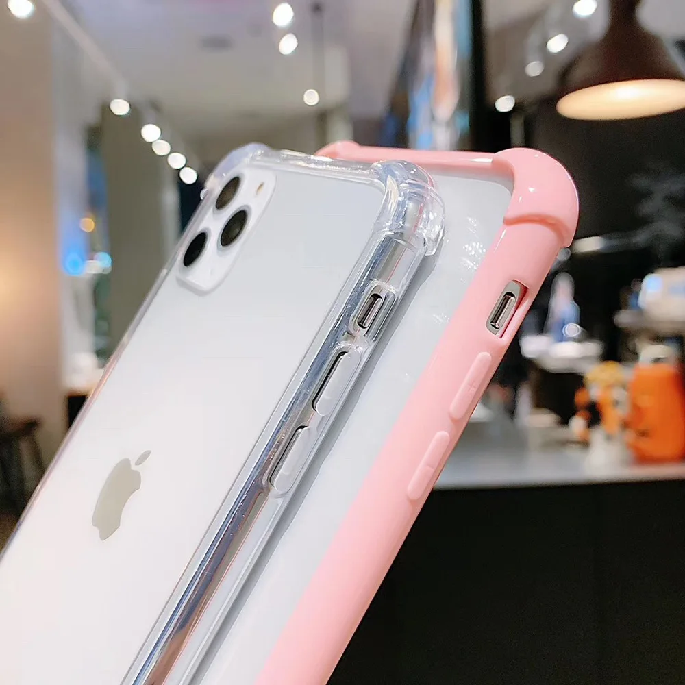 Clear Anti-scratch Acrylic Hard Back Cover Phone Case For iPhone 11 11pro max TPU Frame shockproof for iphone 6 7plus X Xs XR | Мобильные